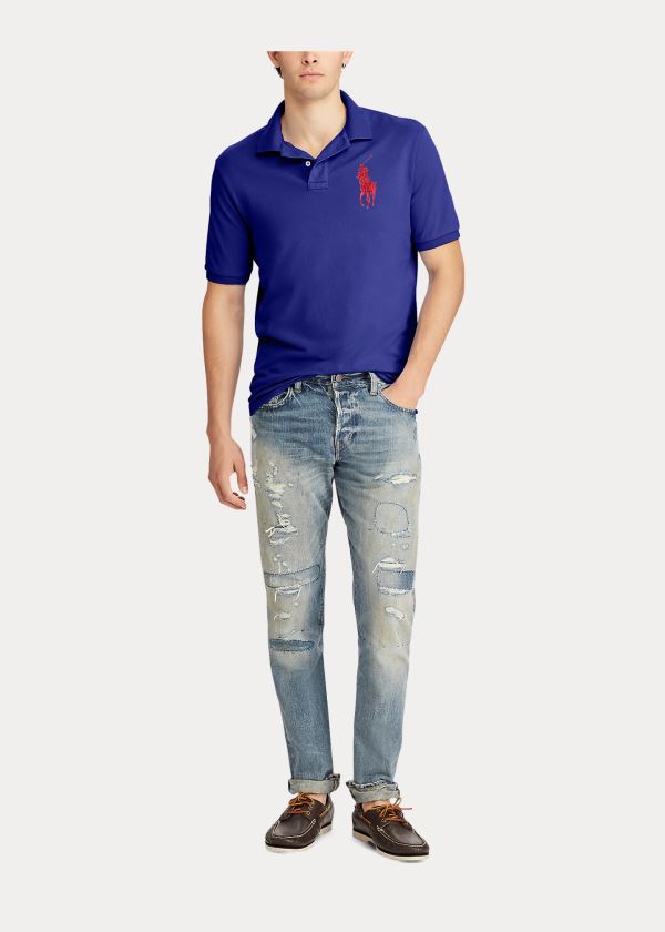 Polo Ralph Lauren Slim Fit Mesh Polo Shirt Herre Danmark (LNKGU0945)